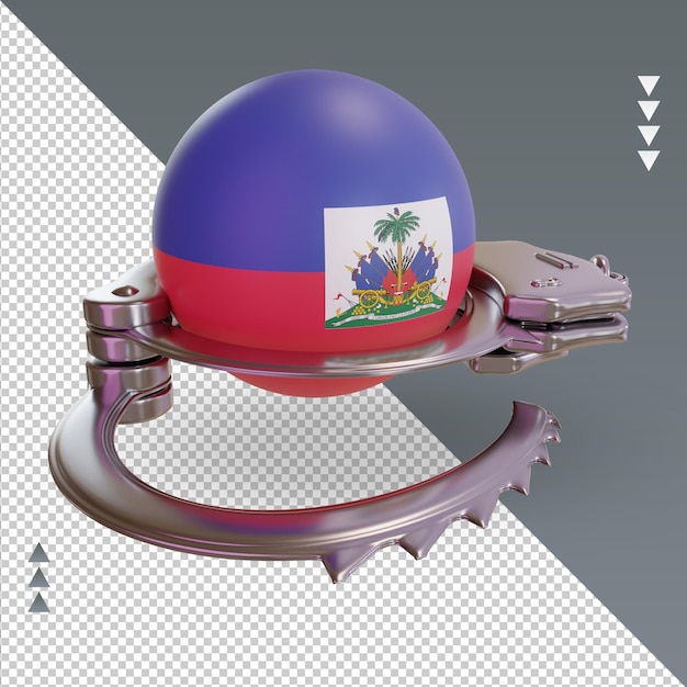 PSD 3d esposar bandera de haití renderizado vista izquierda