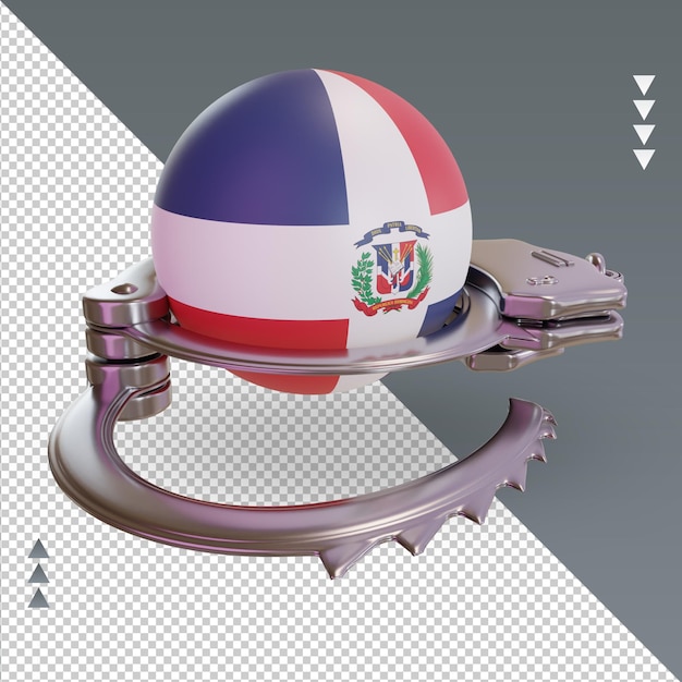 PSD 3d esposar bandera de república dominicana renderizado vista izquierda