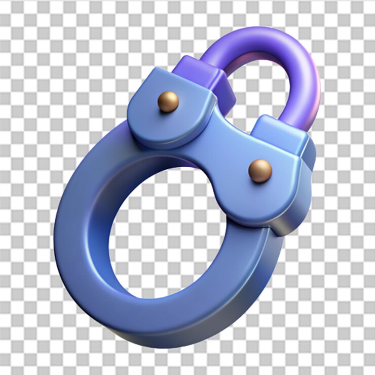 PSD 3d esposas aisladas en fondo blanco iconas de seguridad de esposas se pueden usar para muchos propósitos vectorial moderno y de moda en estilo 3d