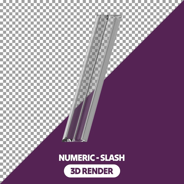 3d Estilo de vidrio aislado Render signos numéricos en fondo transparente PSD