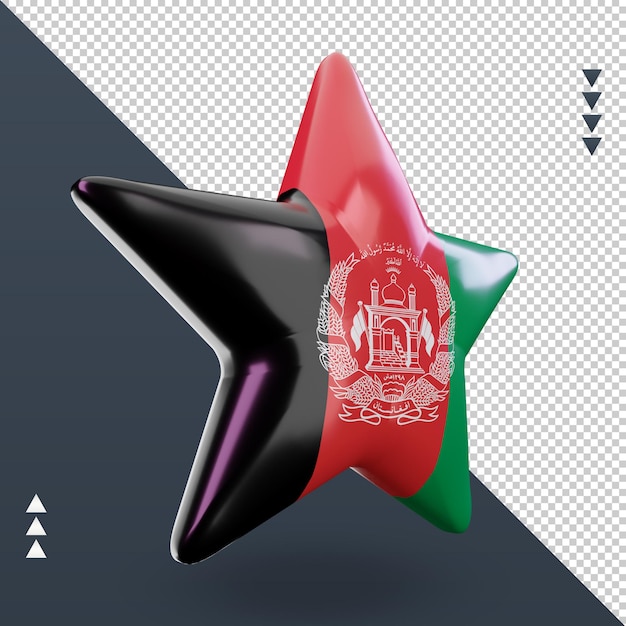 PSD 3d, estrella, afganistán, bandera, interpretación, izquierda, vista