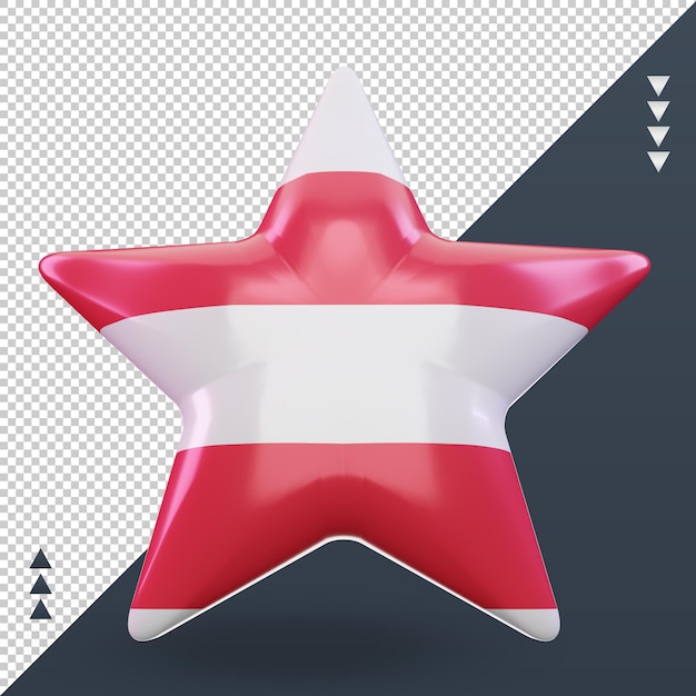 PSD 3d, estrella, austria, bandera, interpretación, vista delantera