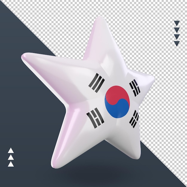 3d, estrella, bandera de corea del sur, interpretación, izquierda, vista