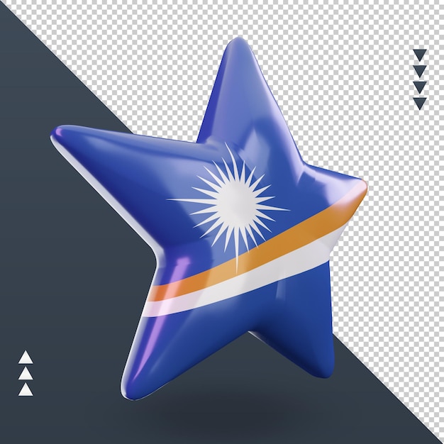 PSD 3d, estrella, bandera de las islas marshall, interpretación, izquierda, vista