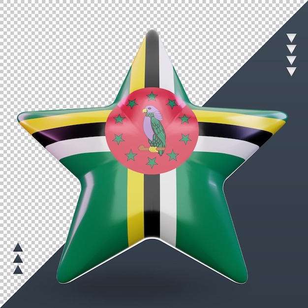 3d, estrella, dominica, bandera, interpretación, vista delantera