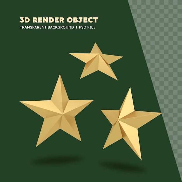 3d de estrella dorada