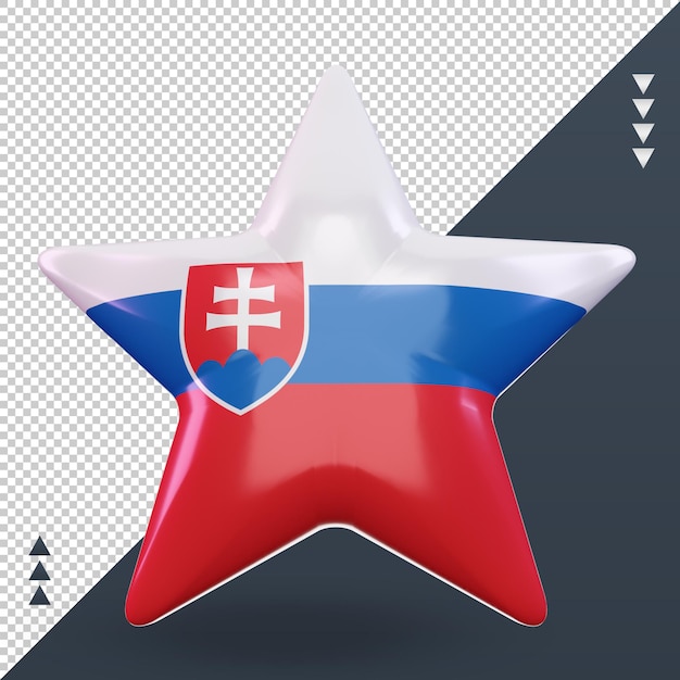 3d, estrella, eslovaquia, bandera, interpretación, vista delantera