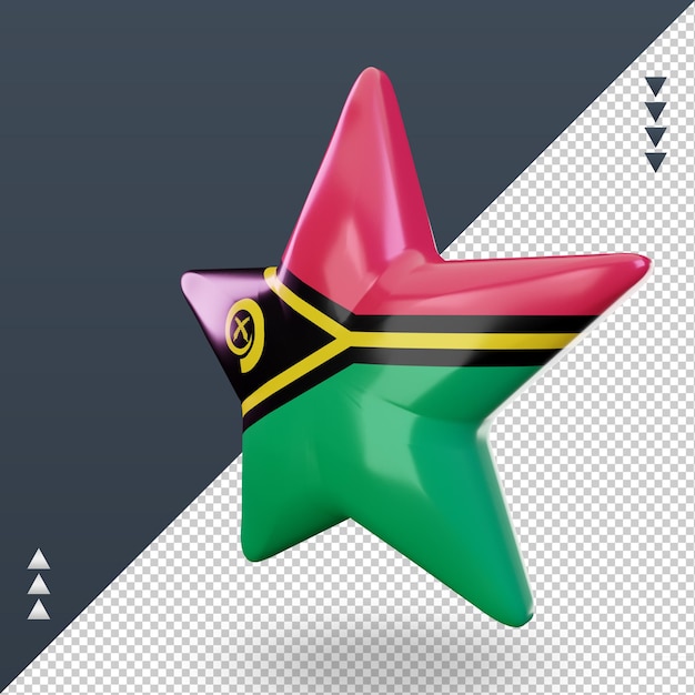 PSD 3d, estrella, vanuatu, bandera, interpretación, derecho, vista