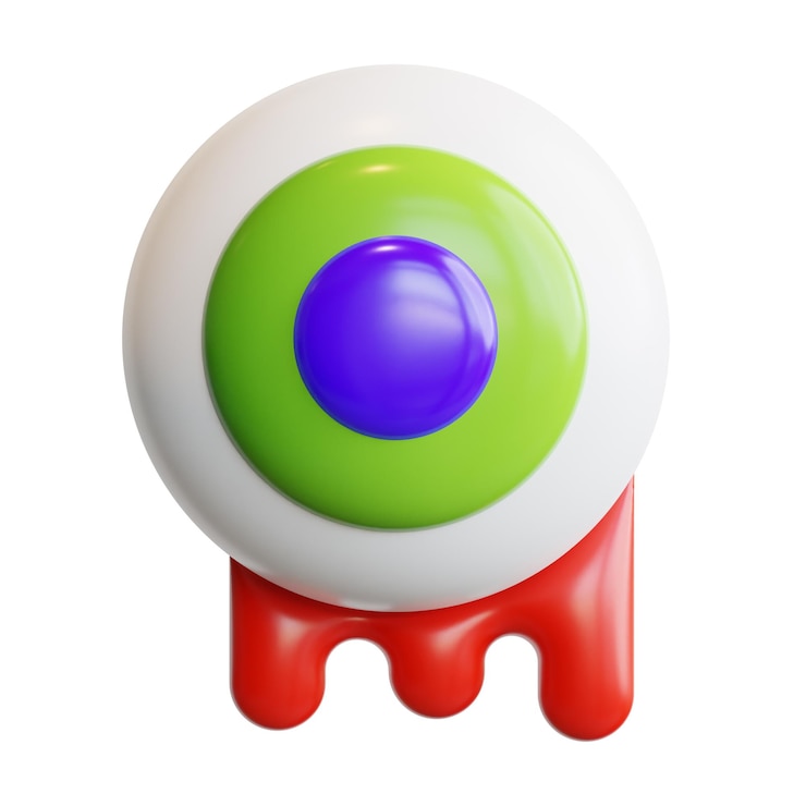 PSD 3d evil eye halloween concept high quality render illustration 3d icon