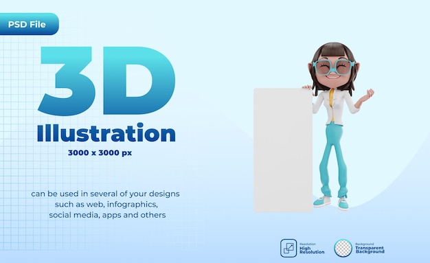 3d explicar com um quadro em branco