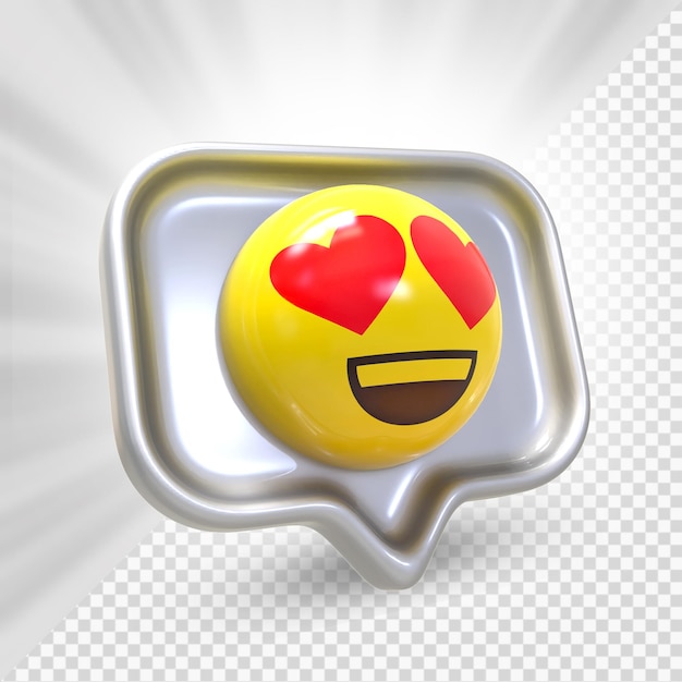 3d facebook emoji cuore occhio