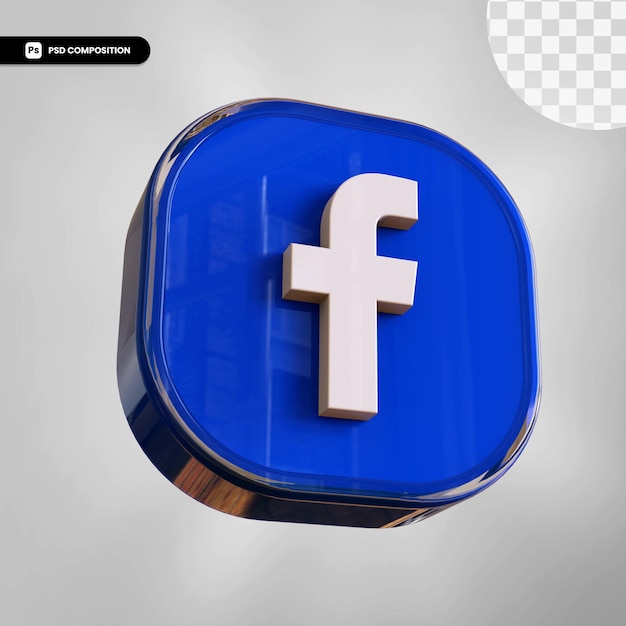 PSD 3d facebook icon isoliert