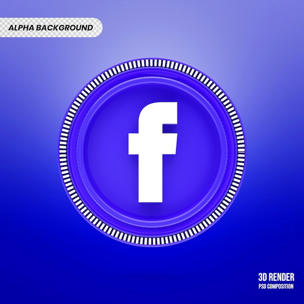 3d facebook logo isoliertes rendern