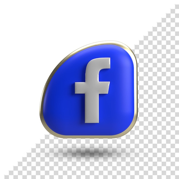 PSD 3d-facebook-symbol für psd-komposition