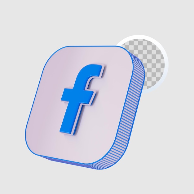 3D-Facebook-Symbol transparenter Hintergrund Premium Psd