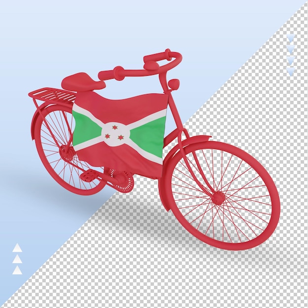 PSD 3d-fahrradtag burundi-flagge, die die rechte ansicht wiedergibt