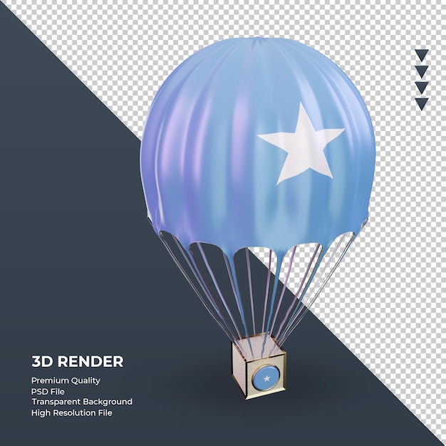 3d fallschirm somalia flagge rendering linke ansicht