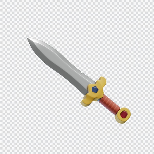 3d fantasy sword in 3d rendering isolated