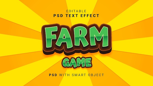 PSD 3d-farmspiel-texteffekt