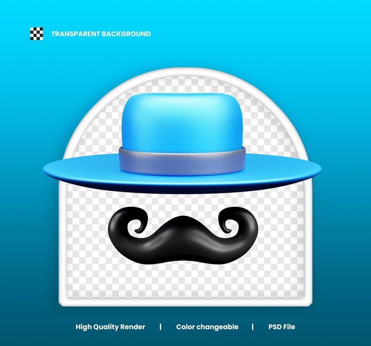PSD 3d fathers day clipart icon or fathers day 3d icon