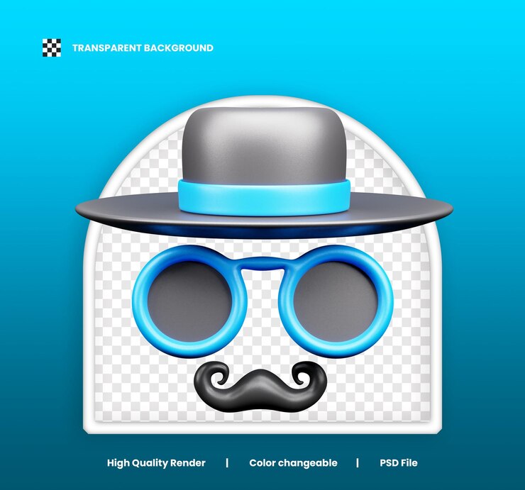 PSD 3d fathers day clipart icon or fathers day 3d icon