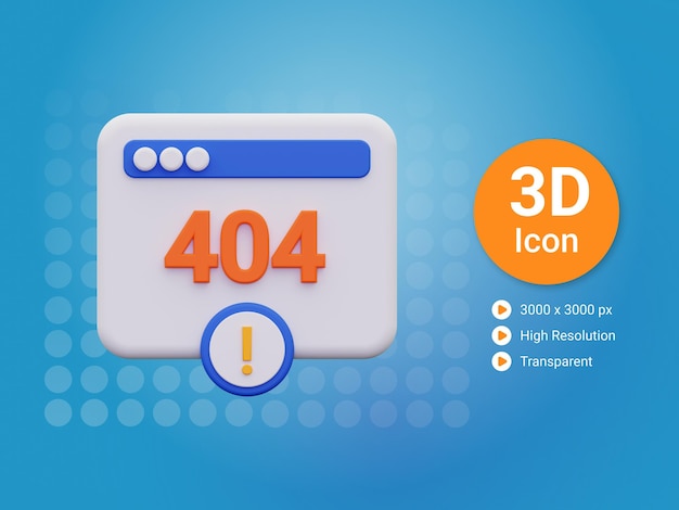 3D-Fehler 404-Symbol