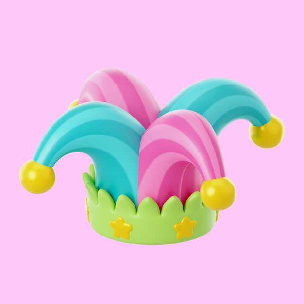 3D-Feierikone mit Possenreißerhut