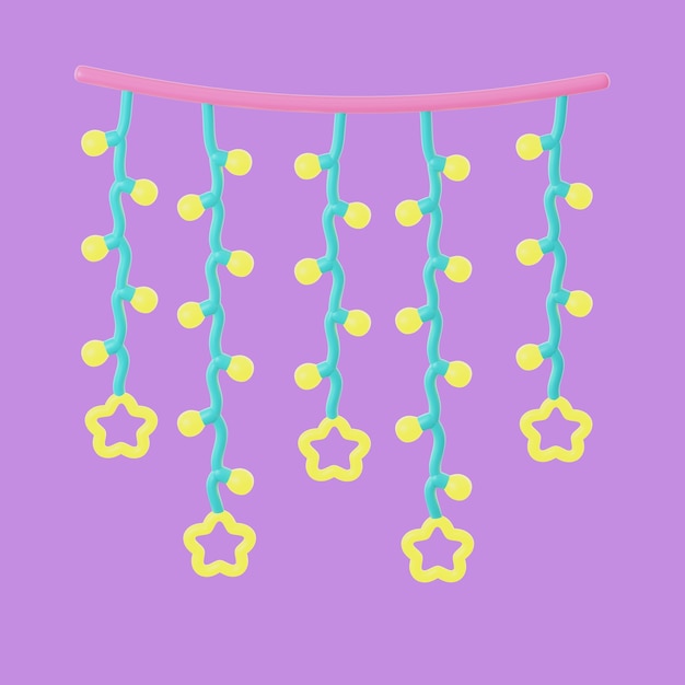3D-Feiersymbol mit Lichtergirlande