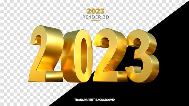 PSD 3d feliz año nuevo 2023 número renderizado de alta calidad