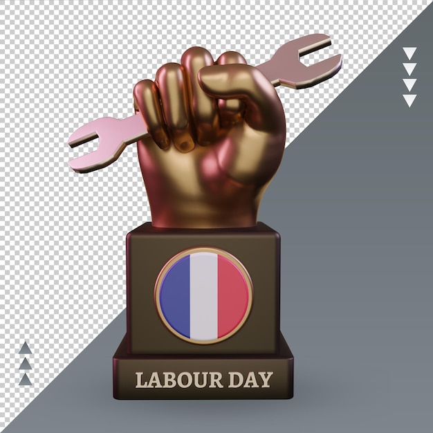 3d Fête Du Travail France Drapeau Rendu Vue De Face