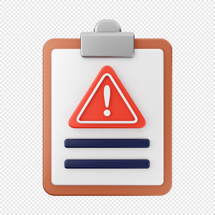PSD 3d file alert report icon illustration
