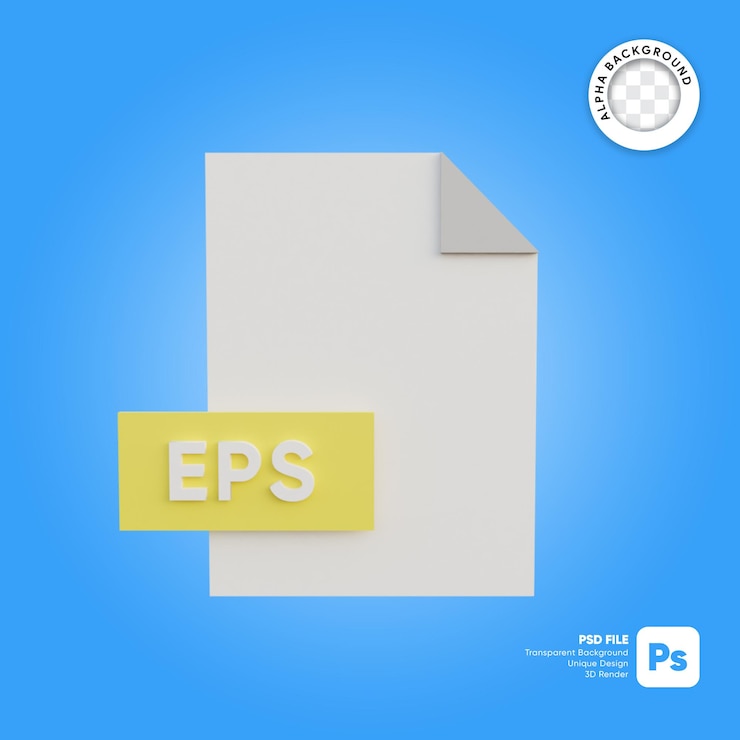 PSD 3d file icon format eps