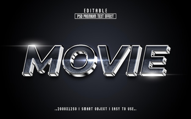 3D-Film psd Text-Effekt-Stil bearbeitbar