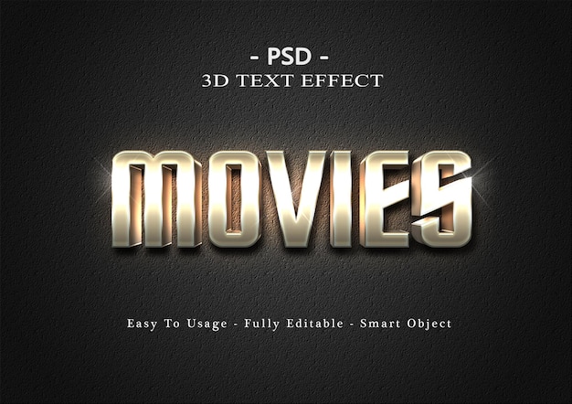 3d-filme textstil-effektvorlage