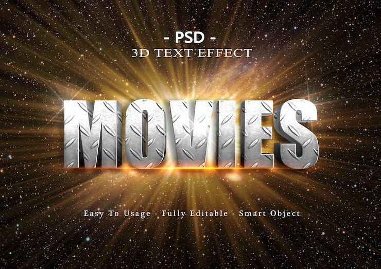 PSD 3d-filmeffekt im textstil