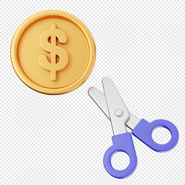 3d finanças negócios cortar dinheiro