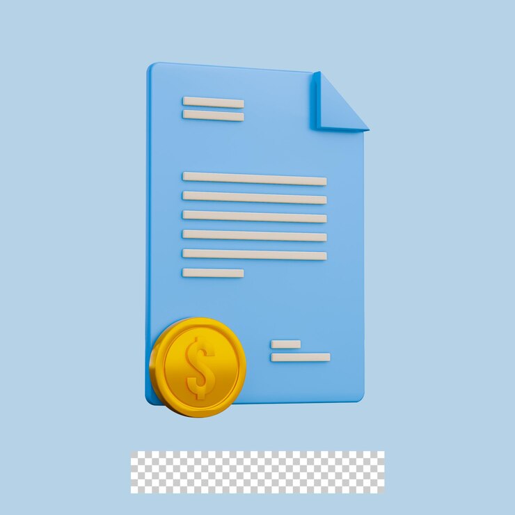 PSD 3d financial document icon isolated