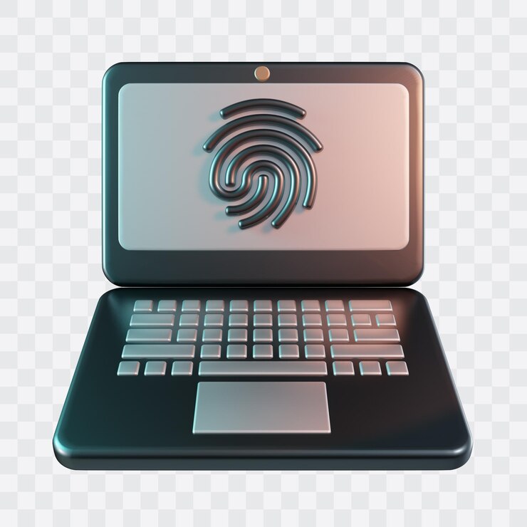 PSD 3d-fingerabdruck-symbol für laptops