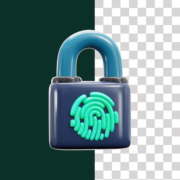 3D Fingerprint Lock Icon