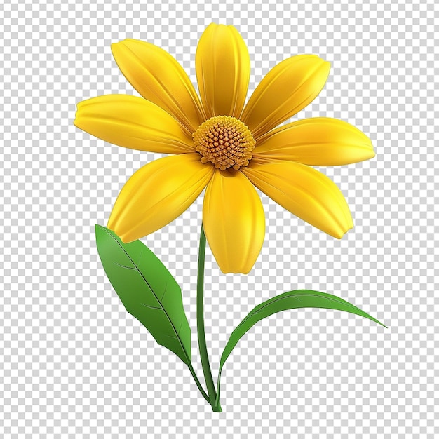 3d fiore giallo png isolato su sfondo trasparente