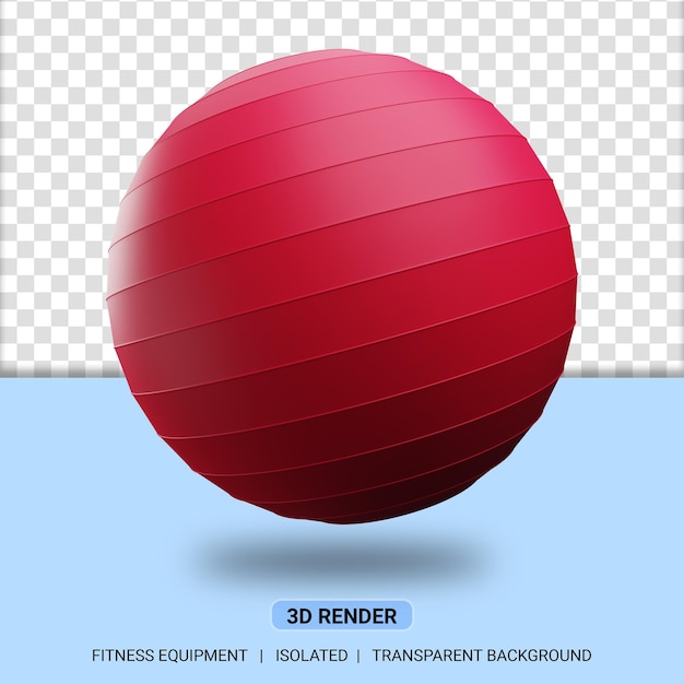 PSD 3d-fitball-illustration fitnessgeräte mit transparentem hintergrund