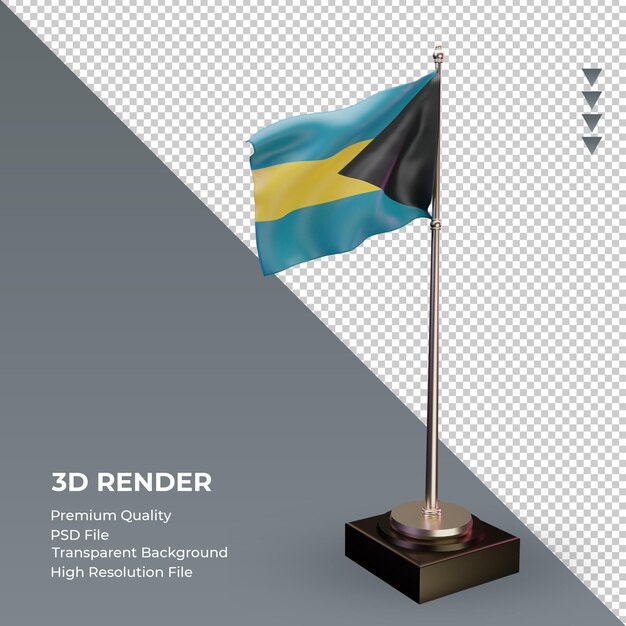 3d flag bahamas renderizando a vista esquerda