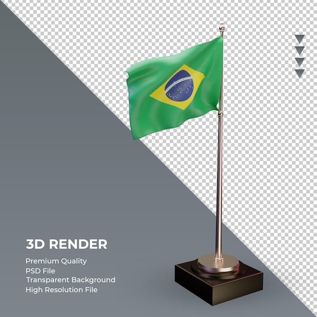 3d flag brazil renderizando a vista esquerda