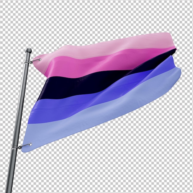 3D flag of the Omnisexual pride with transparent background