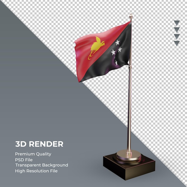 3D flag Paquistão renderizando a vista esquerda