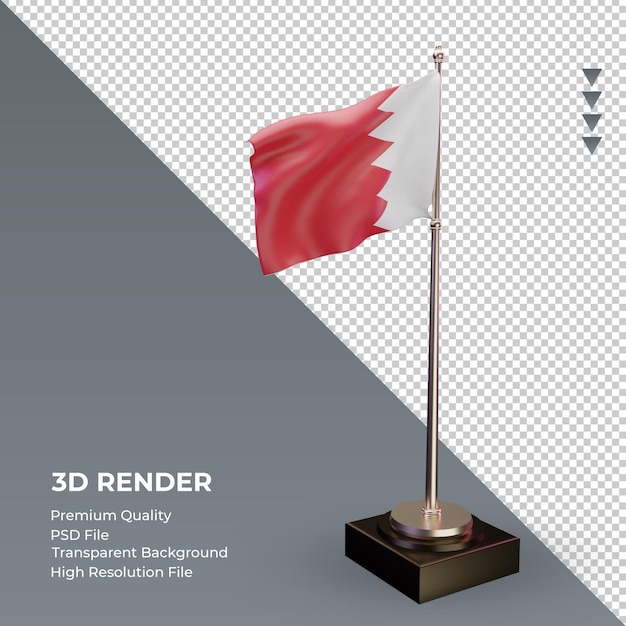 PSD 3d-flagge bahrain rendering linke ansicht