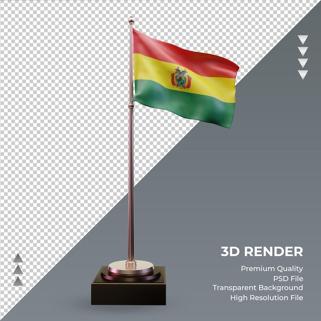3D-Flagge Bolivien Rendering Vorderansicht