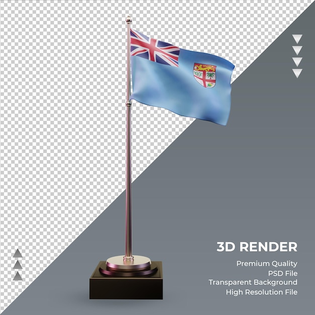 PSD 3d-flagge fidschi rendering vorderansicht