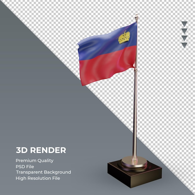 3d-flagge liechtenstein rendering linke ansicht