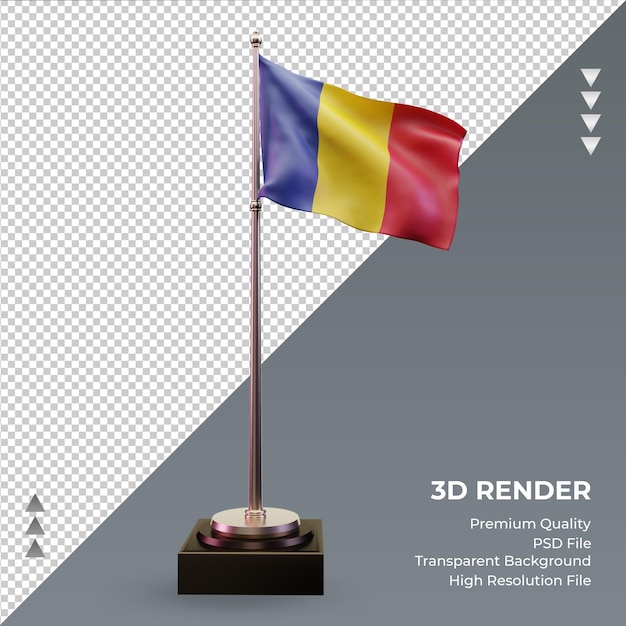 3d-flagge rumänien rendering vorderansicht